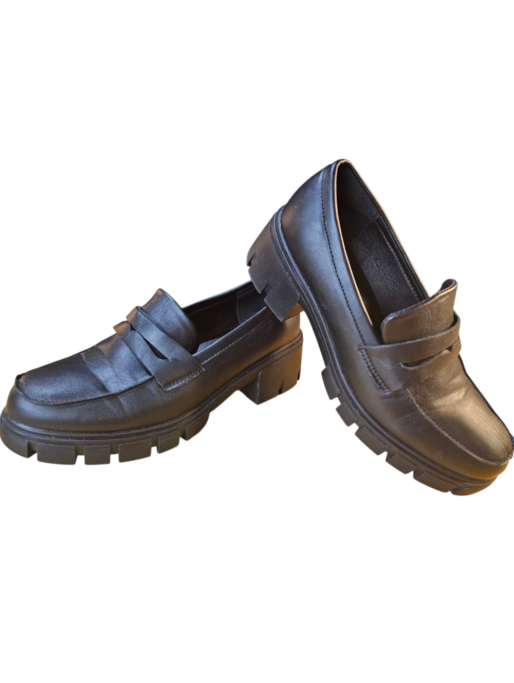 🖤 Ardene Chunky Platform Oxfords – Black | Faux Leather | Size 10 ✨